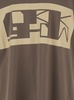 Brown T-Shirt with Contrasting Logo Print in Cotton Man