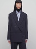 'Sandon' Blue Double-Breasted Jacket with Peak Revers in Wool Woman