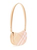 'Rocking Horse' Mini Beige Crossbody Bag with Burberry Check Motif in Wool Blend Woman