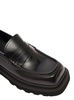 Black Squared-toe Loafers With Chunky Platform In Leather Man