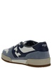 'Match' Blue and Light Blue Color-Block Low-Top Sneakers in Suede Man