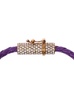 Medusa Plaque Detail Bracelt in Gold-Tone Brass and Purple Leather Woman