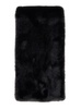 'Kai' Black Rectangular Scarf in Ecofur Woman