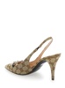 Beige and Ebony Slingback Pumps with Horsebit Detail in Original GG Canvas Woman