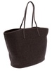 Brown Tote Bag With Monile Embellishment In Cotton Rafia Woman