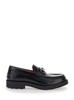 Black Chunky Loafers with Horsebit Detail in Leather Man