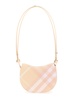 'Rocking Horse' Mini Beige Crossbody Bag with Burberry Check Motif in Wool Blend Woman