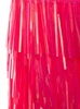 Fuchsia Mini Skirt with Vertical Paillettes Fringes Woman