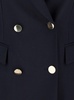 Blue Double-Breasted Jacket with Golden Buttons in Wool Blend Woman