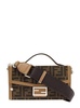 'Baguette Soft Trunk' Brown Crossbody Bag in FF Fabric Man