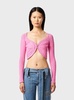 Pink Crop Butterfly Cardigan in Cotton Blend Woman