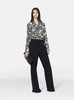 Black Flare Pants with Concealed Closure in Stretch Wool Woman