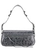 'Le Cagole S' Metallic Shoulder Bag with Front Flap in Leather Woman