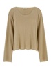 Beige Oversize Top in Cotton Woman