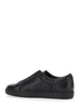 'Roger' Black Slip-On Sneakers in Leather Man