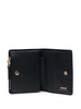 Black Wallet with Medusa Patch and Snap Button in Leather Woman