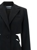 'La Robe Bari' Black Single-Breasted Jacket with Cut-Out in Wool Woman