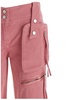 Pink Cargo Trousers with Satin Inserts in Cotton Woman