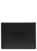 Black Card-Holder with Layered Sports Motif in Smooth Leather Man