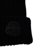 Black Ribbed Beaniw with Moncler x Roc Nation by Jay-Z Patch in Carded Wool Man