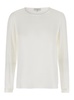 'Adige' White Long Sleeve Top in Stretch Silk Woman