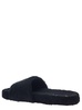 Black Slide Sandal with Logo Plaque in Terrycloth Man