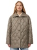 Green Quilted Jacket with High Neck and Buttons in Recycled Polyamide Woman