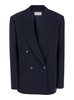 'Sandon' Blue Double-Breasted Jacket with Peak Revers in Wool Woman