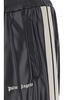 Black Track Pants with Logo Print in Eco Leather Man