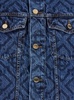 Blue Jacket with All-Over Monogram in Denim Man