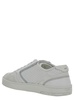 White Low Top Sneakers with FF Detail and Perforated Design in Leather Man