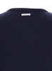 Blue Crewneck Sweater with Logo Patch on the Rear in Wool Blend Woman