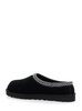 Black Plaited Hem ‘Tasman’ Slippers In Suede Woman