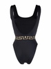 Black Lycra Swimsuit with Greek Detail