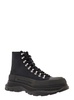 'trade Slick' Black Lace-up Boots With Thread Sole In Canvas Man