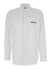 White Lettering Embroidered Shirt in Cotton Man