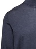 Grey Sweater with Turtleneck and Ribbed Trim in Wool and Silk Man