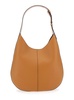 Brown Hobo Bag with Contrasting Edges in Leather Woman