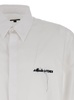 White Lettering Embroidered Shirt in Cotton Man