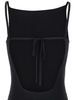 Mini Black Dress with Open Back in Viscose Blend Woman