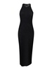 Black Sleeveless Crew Neck Dress in Technical Fabric Woman