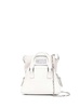 '5AC Baby' White Shoulder Bag with Logo Label in Grainy Leather Woman