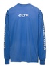 Blue Crewneck Sweatshirt with Contrasting CLTR Print in Jersey Man