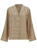 Beige Shirt with All-Over Monogram Print in Silk Woman