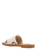 'Woody' White Sandals with Logo in Canvas Woman