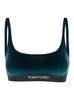 Green Sports Bra with Logo in Tech Fabric Woman