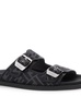 'Fendi Feel' Black and Grey Sandals with Engraved Logo in FF Jacquard Fabric Man