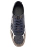 Blue Low Top Sneakers with FF Detail All Over  in Leather Man