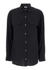 'Signature' Black Shirt with Patch Pockets in Silk Woman