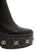 Black Bootie with GG Studs and Spool Heel in Leather Woman